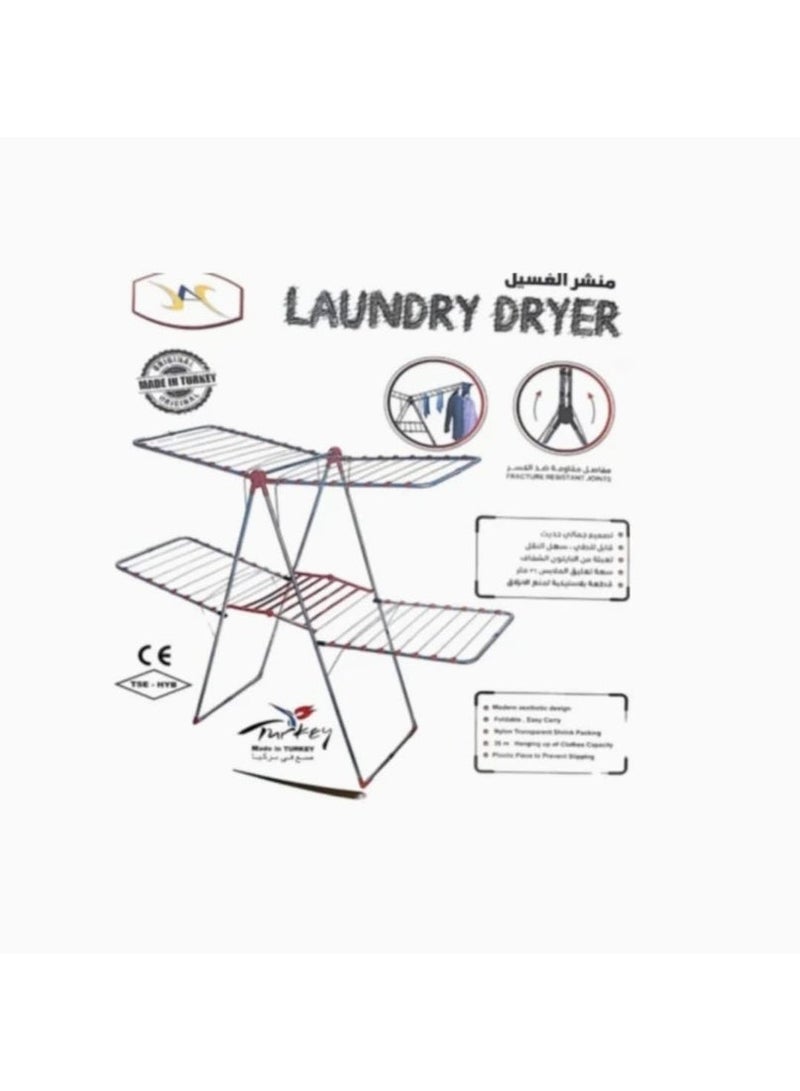 Dac 2-Level Foldable Cloth Drying Stand for Home with Socks Holder - Image 2